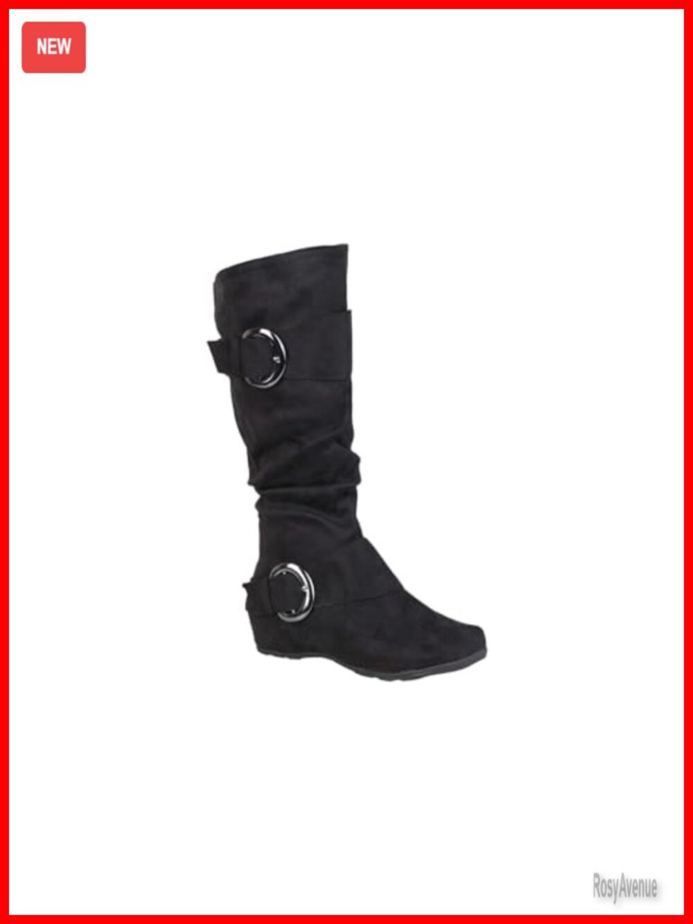 Mid-Calf Boots Faux Suede Hidden Wedge Round Toe Inside Zip Work Boot